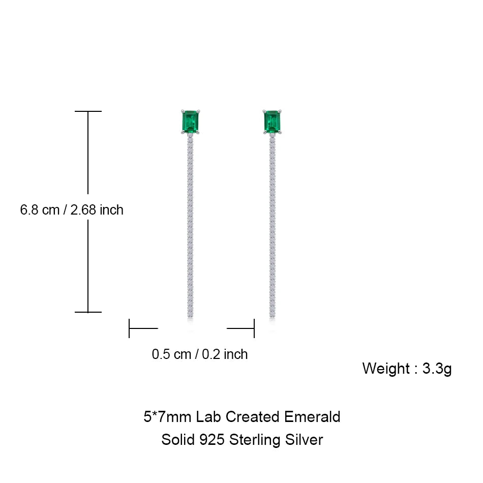 ALLNOEL 925 Sterling Silver Stud Earrings For Women 1ct Lab Grown Emerald Fine Jewelry Birthday Gift May Birthstone Wholesale