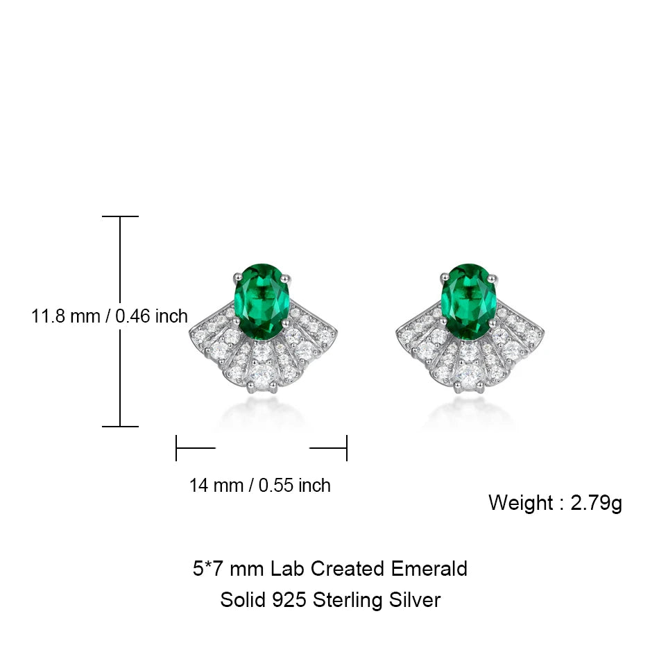 ALLNOEL 925 Sterling Silver Stud Earrings For Women 1ct Lab Grown Emerald Fine Jewelry Birthday Gift May Birthstone Wholesale
