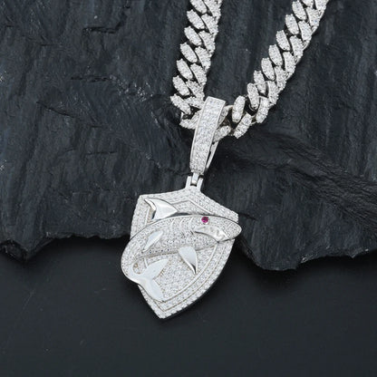 TUHE Unisex High Quality VVS1 Moissanite Iced Out Shark Pendant 18k electroplating For Men Women Hip Hop Jewelry Gift